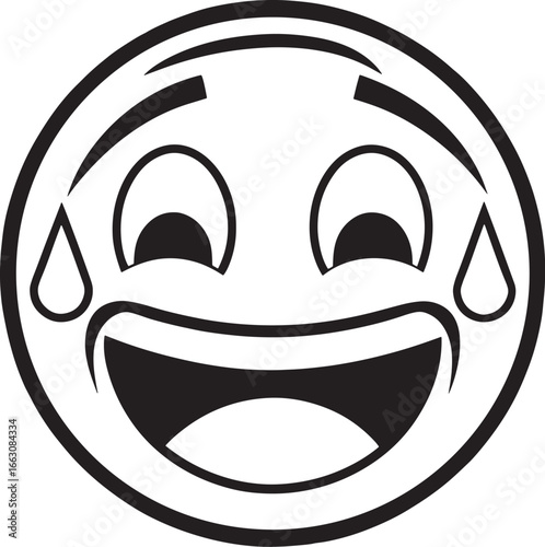 Grinning Face with Sweat Emoji Vector
