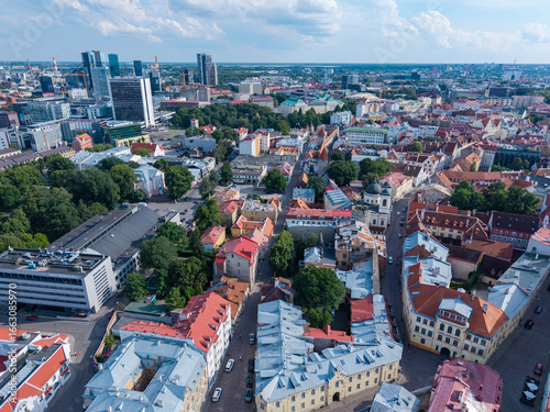 Talinn city in Estonia drone photo
