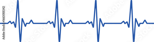 Vivid Blue Heartbeat Rhythm on White Backdrop Electrocardiogram