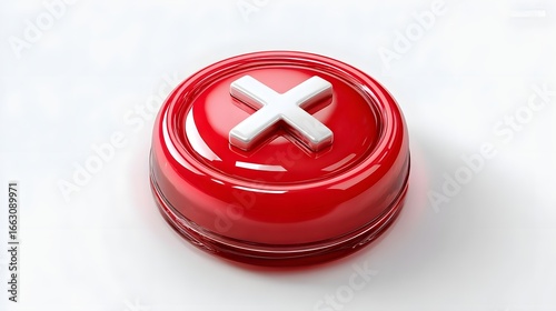 Red dessert with white cross on top against a white background