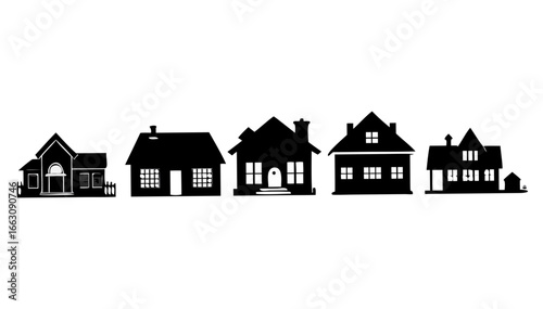 Minimalist architectural sketch of a building facade with arched entrance and rectangular windows on a black background