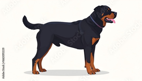 Black dog, standing profile