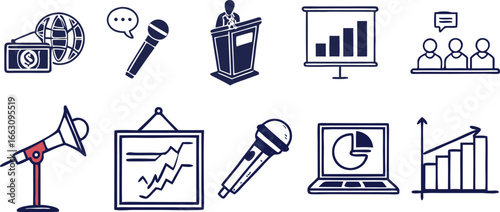 Conference Vector Icon Set