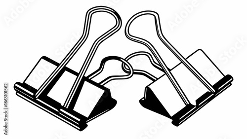 Illustration of binder clips office supplies stationery metal clip paper clip document clip paper holder 100mm