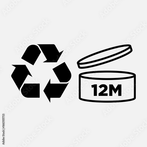 RECYCLE 12m period after open pao VECTOR ICONS SIGN