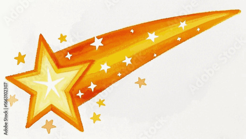 Celestial Streak Wash meteor isolated watercolor vector illustration svg