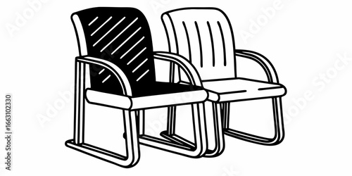 Two chairs furniture seat office chair seating design interior armchair home decor comfortable chair