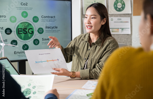 Asian business leaders meet to strategize on implementing sustainable practices, focusing on reuse, recycling, and environmental protection for a greener future