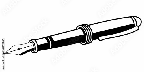 Elegant writing pen fountain pen ink pen drawing pen calligraphy pen artistic pen detailed pen illustration
