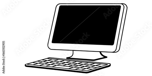 Computer keyboard monitor desktop pc technology device screen display workstation equipment machine office tool