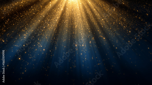 光線とキラキラしたパーティクルの背景素材