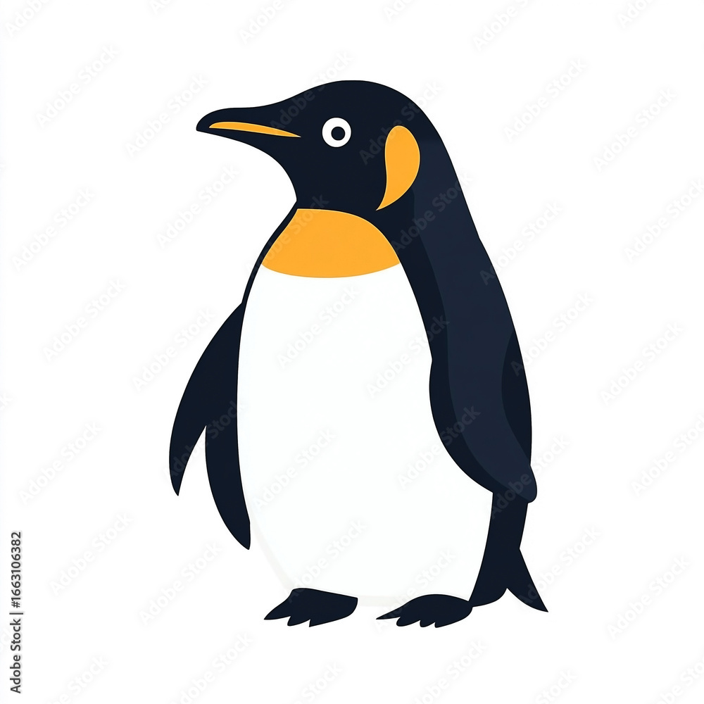 Fototapeta premium Charming penguin illustration on a pristine white background in vector format