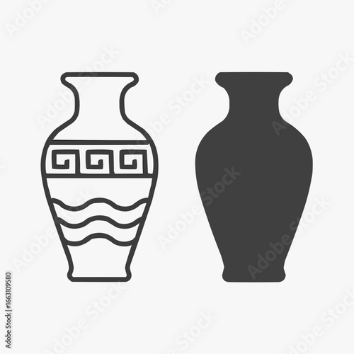 antique vase isolated on white background