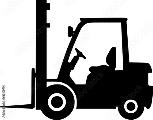 a forklift machine silhouette vector illustration
