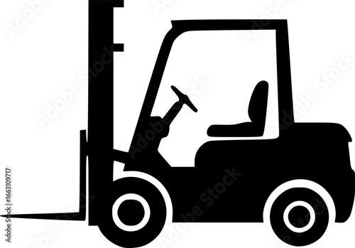 a forklift machine silhouette vector illustration
