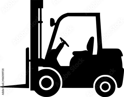 a forklift machine silhouette vector illustration
