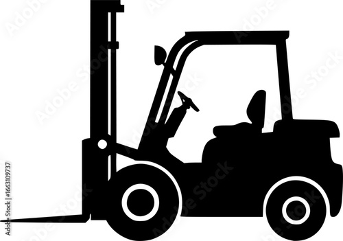 a forklift machine silhouette vector illustration
