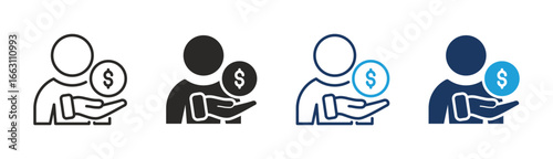 Set of Payroll icon collection in Multiple Style. Icon suitable for web and mobile application
