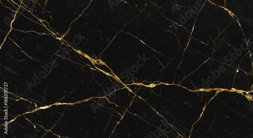 Elegant black marble texture with golden veins for luxurious and modern design projects
