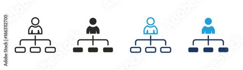 Set of Organizational Chart icon collection in Multiple Style. Icon suitable for web and mobile application