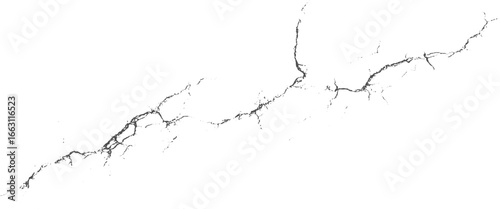 Cracked Ground and Fissure – Concrete, Clay, and Land Surface Damage, Earthquake Breaks, texture vector design on transparent background.