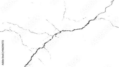 Cracked Ground and Fissure – Concrete, Clay, and Land Surface Damage, Earthquake Breaks, texture vector design on transparent background.