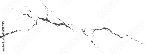Cracked Wall and Ground Textures – Fissures, Scratches, Lightning, Thunderstorm, Explosions, Holes, Earth and Stone Surface Illustration texture vector design on transparent background.
