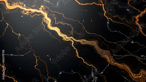 Luxurious Black Marble with Golden Veins Cinematic Background