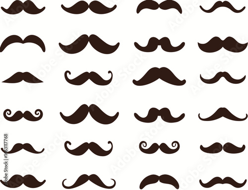 Different mustache collection. Vector 