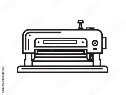 Minimal Laminating Machine Symbol in Elegant Line Illustration