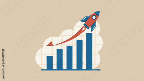 Exponential growth or compound interest, investment, wealth or earning rising up graph, business sales or profit increase concept 