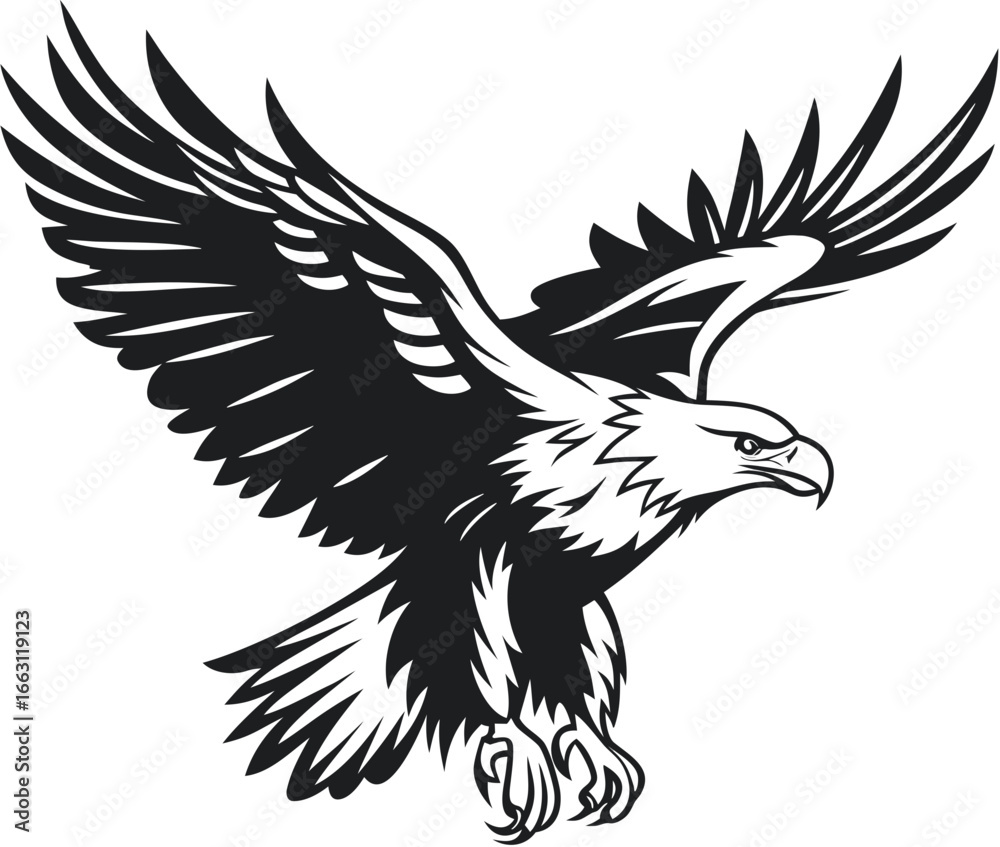 Fototapeta premium Eagle vector illustration design, flaying eagle