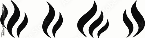 Steam Smoke flat icon set. Aroma smell symbol. Vector 