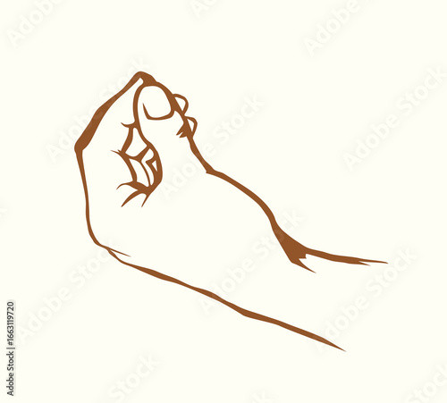 Vector drawing. Hand with emotional gesture