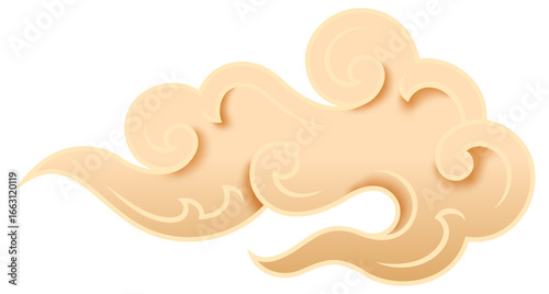 golden japanese cloud traditional style element calligraphic