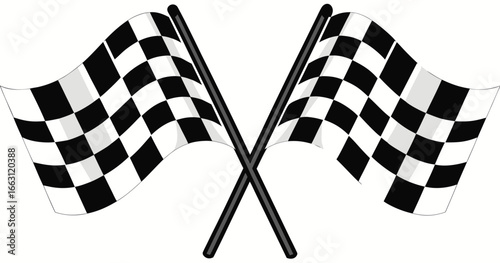 Racing flag icons set. Finish flag. Vector illustration 