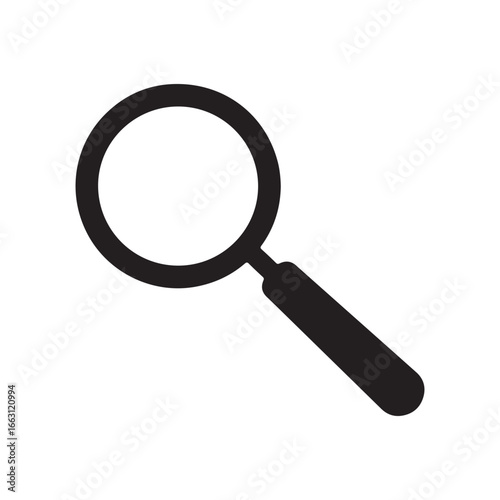 Magnifying Glass silhouette icon vector flat illustration design on white background