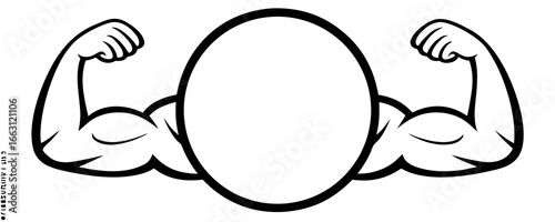 Biceps. Muscle icon. Gym logo. Vector illustration 