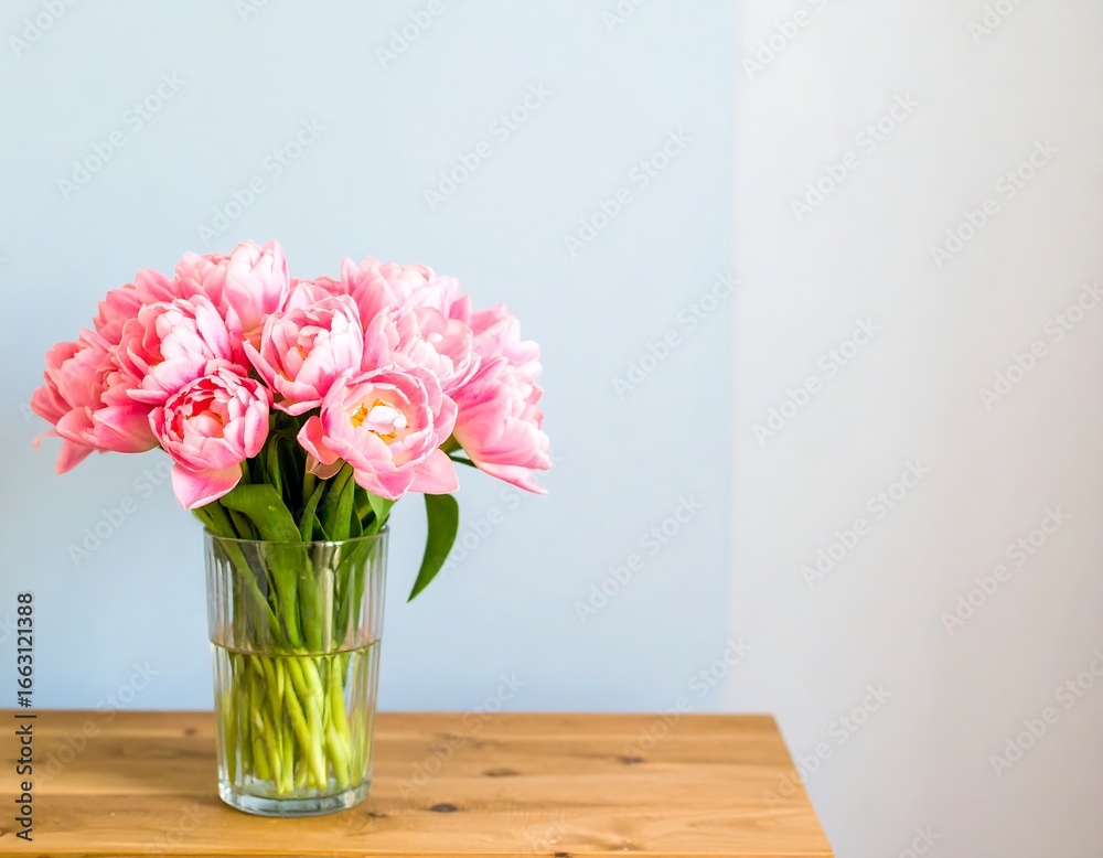 Fototapeta premium Pink tulips in vase