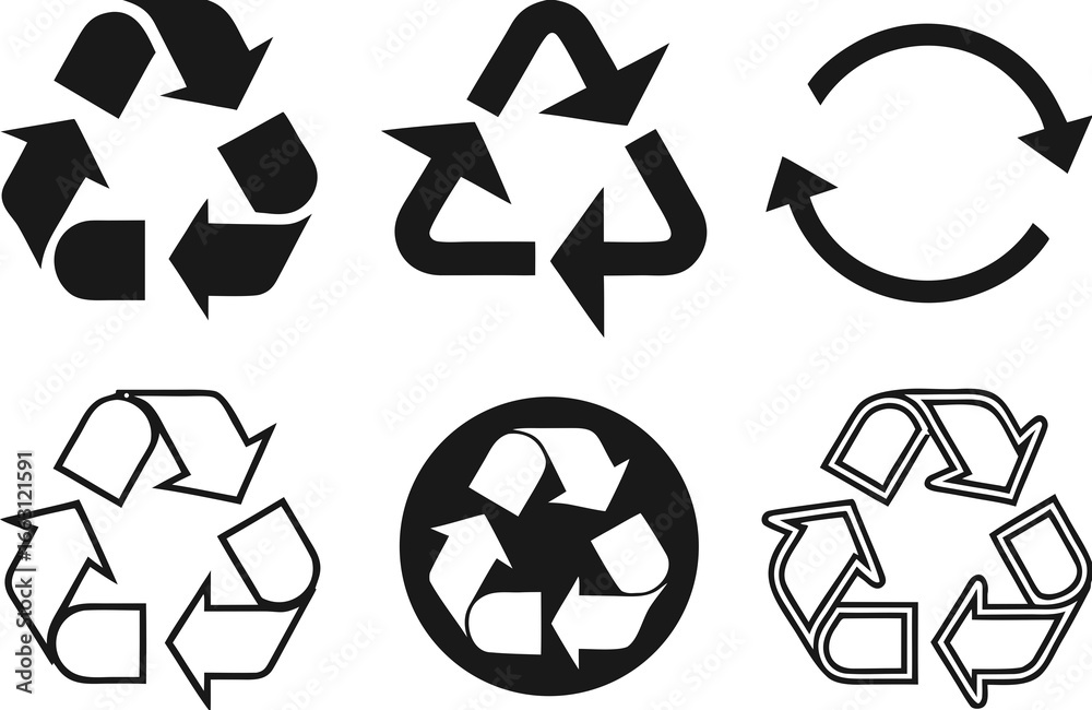 Obraz premium Recycle signs. Recycle arrow collection. Recycling icon set. Vector illustration 