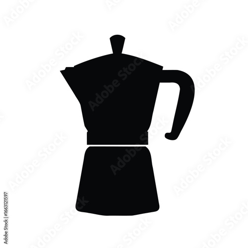 Silhouette of a moka pot, an Italian stovetop espresso maker