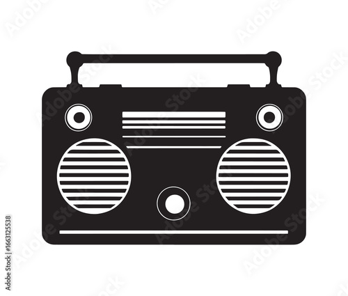 Minimal vintage radio icon silhouette.
