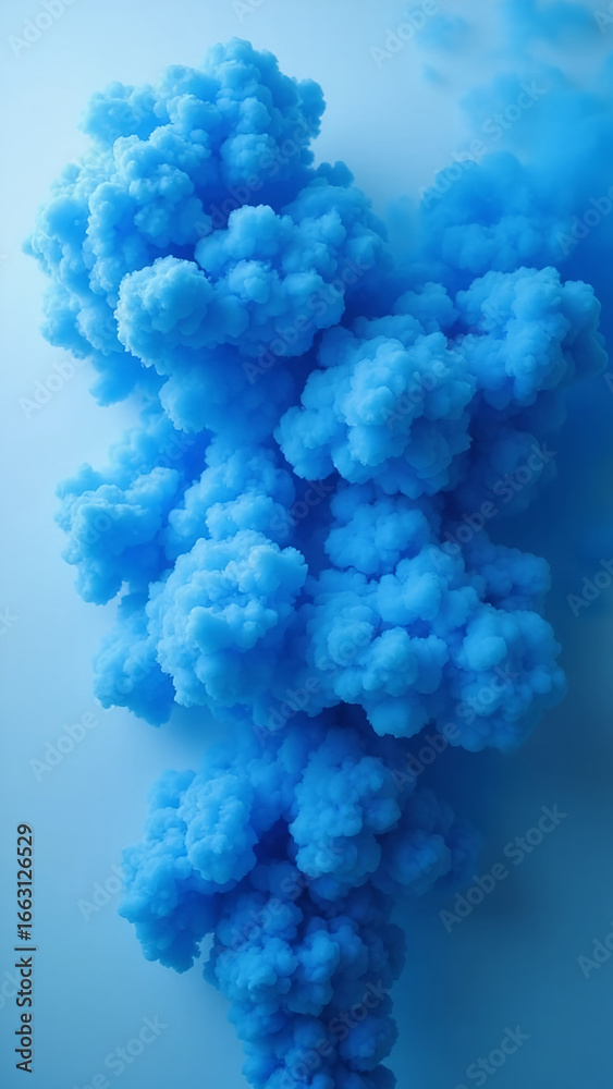 Fototapeta premium Vivid blue smoke cloud isolated on background 