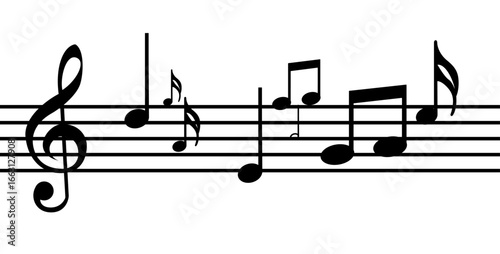 Music notes vector icon illustration isolated on white background
