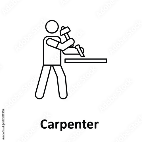 Carpenter Vector Icon which can easily modify or edit