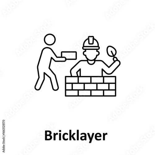 Bricklayer Vector Icon which can easily modify or edit