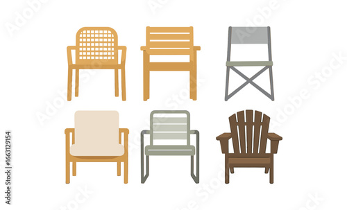 Stylish chair collection in soft gradient background