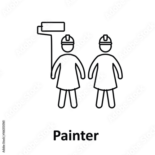 Painter Vector Icon which can easily modify or edit
