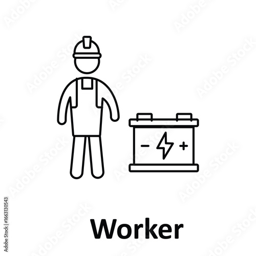 Electrical worker Vector Icon which can easily modify or edit