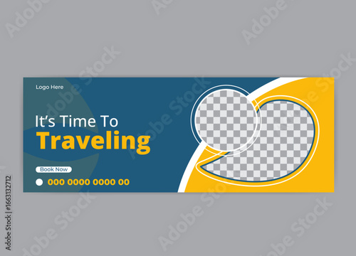 Travel Facebook cover design template ,Tourism travel Facebook cover 